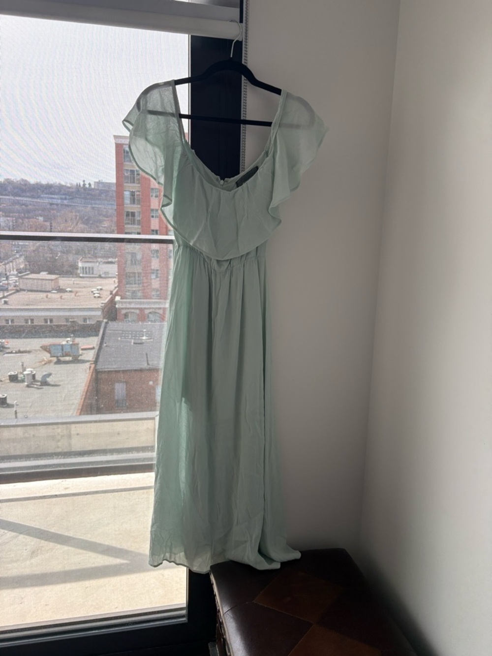 Mint Green Flutter Sleeve Maxi Dress